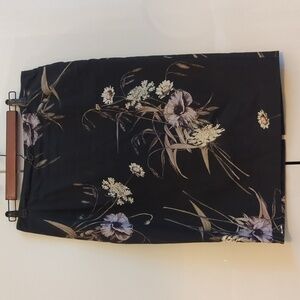 Antonio Melani Black Moody Dark Floral Pencil Skirt